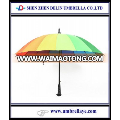 Wholesale big printed straight rainbow umbrella