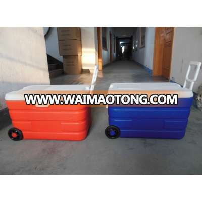 40L trolley cooler box insulated ice box with wheels