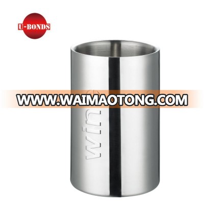 Stainless steel cylinder type double wall ice bucket