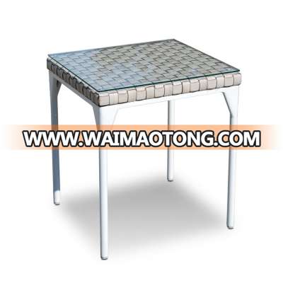 All Weather Outdoor Square Aluminum Rattan Side Table furniture