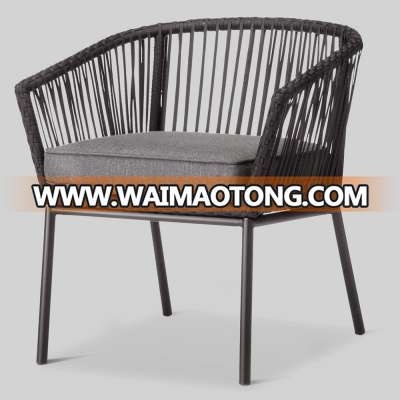 Sling Style Metal Rattan Dining Chair with cushion