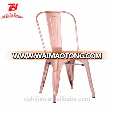 Popular Rose Gold Frame Metal Dining Chair Restaurant Chairs ZJT12L