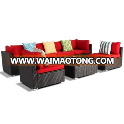 All Weather Rust Proof Aluminum rattan wicker sectional garden furniture with coffee table