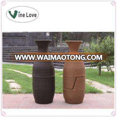 Creative vase stack wicker garden rattan coffee set rattan outdoor furniture