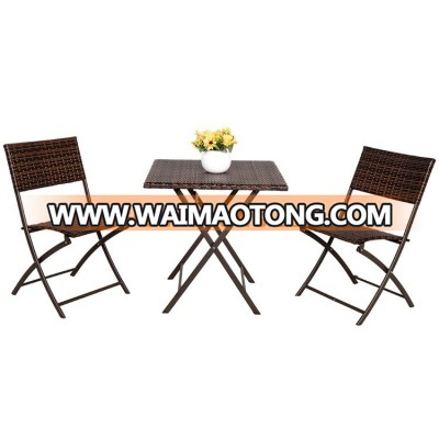 3 Piece Rattan Table And Chairs Patio Deck Outdoor Bistro Cafe Furniture Wicker Set Cheap Cane Furniture