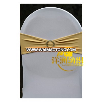 wholesale champange Factory wholesale spandex chair covers for weddings/Wedding Spandex white chair cover with band