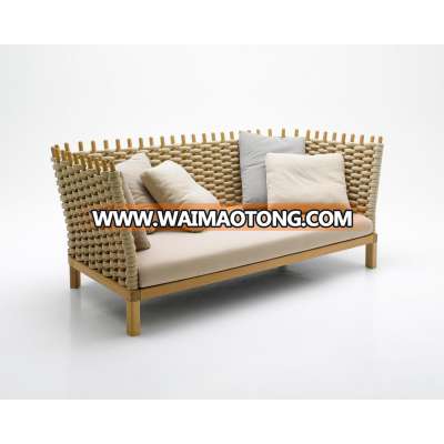 2018 Walden high quality wood rope weaving sofa lounge outdoor furniture