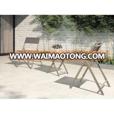 Garden Portable Folding Table and Chairs Aluminum Metal Dining Foldable Sets (DH-837AST5)