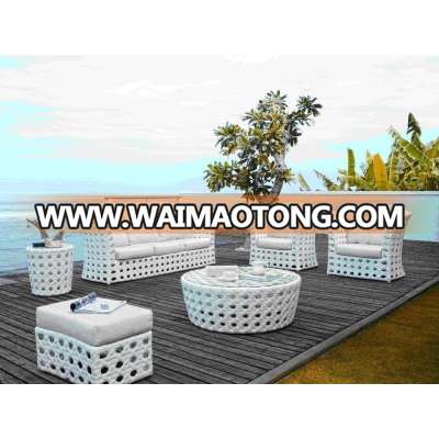 White Wicker Outdoor Rattan Furniture Sofa Sets(DH-9536)