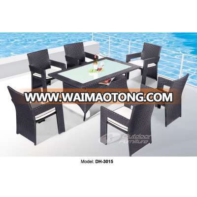 Rattan outdoor modern restaurant dining table and chair /dining tables and chairs(DH-3015)