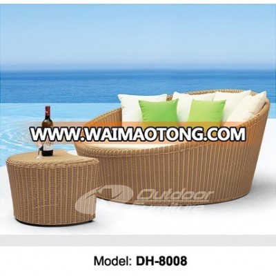 Outdoor Miniature Garden Furniture Rattan Wicker Round Daybed(DH-8008)