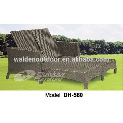 Outdoor rattan double chaise lounge (DH-560)