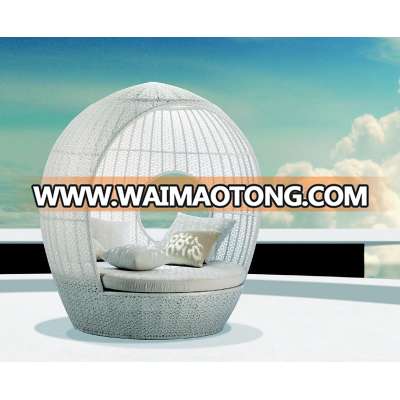 New design outdoor rattan daybed with canopy round (DH-9637)