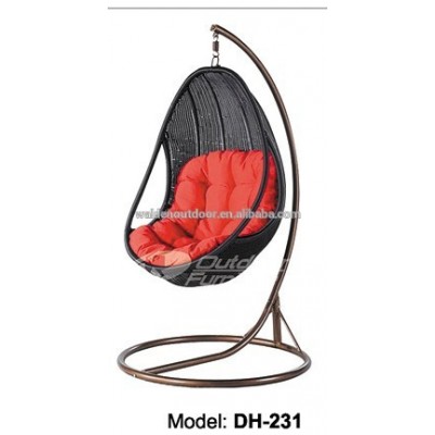 2015 Indoor rattan hanging chair/patio swing with canopy/garden swing(DH-231)