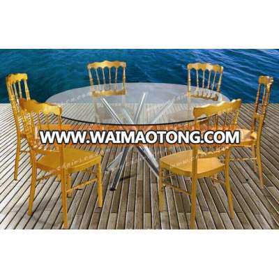 High quality glass round dining table with removable table leg