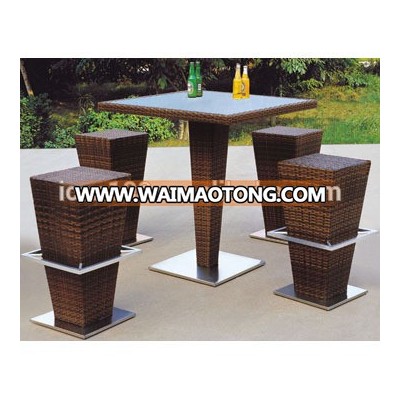 2016 Outdoor Fashion Modern High Wicker Bar Set