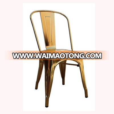 Outdoor restaurant electroplating finish tabouret vintage metal chair