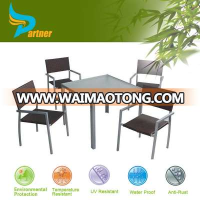 PTN-TOP26 AnHui Partner Outdoor Home furniture Anti-skidding wicker Cane Plastic Dining Poly Rattan Garden Furniture