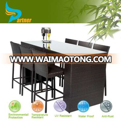 PTN-TOP4 AnHui Partner Cheap PE Wicker Weatherproof And Colorfast Wholesale Wicker Table and Chair Bar Set