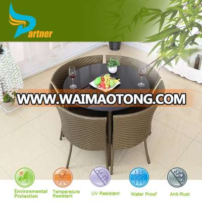 Patio Leisure High Bar Coffee Table and Bar Stool Furniture Set PE Wicker Garden Furniture Rattan