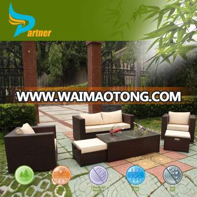 Modern Wilson and Fisher High Back Rattan Sofa Set with Coffee Table from Hefei