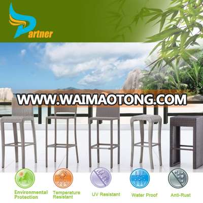 Modern Elegant Design Outdoor Furniture Plastic Commercial Bar Stool High Chairs/Poly Rattan Armless Bar Stool High Chair