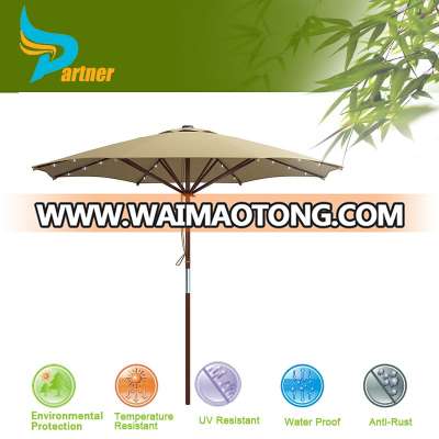 Beige Outdoor Patio Beach Pool High Quality Furniture Outdoor Metal LED Umbrellas Wholesaler