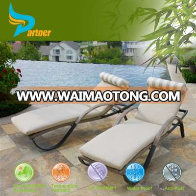 Garden Designer Portable Rattan Sun Lounger Furniture Bed Outdoor Recliner Daybed