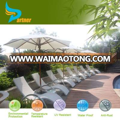 Outdoor Furniture Rattan Sun Loungers-Swimming Pool Furniture- Cheap White Beach Sun Lounger