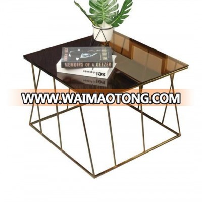 Factory direct OEM available wholesales 304 stainless steel metal tee coffee table morden design furniture with marble nesting