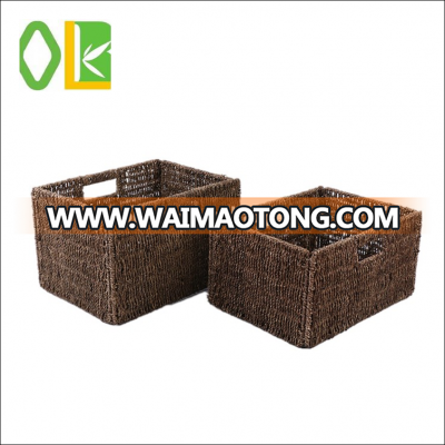 Modern rattan weaved box storage clothes basket