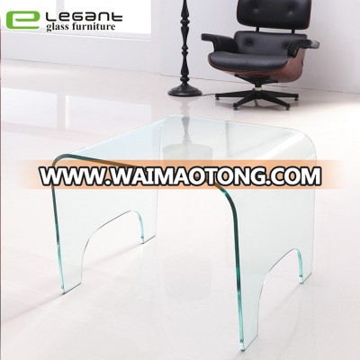 Home Furniture Curved Glass Coffee Side Table