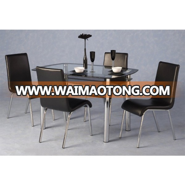 hot selling cheap tempered glass dining tables and dining chairs xydt-002